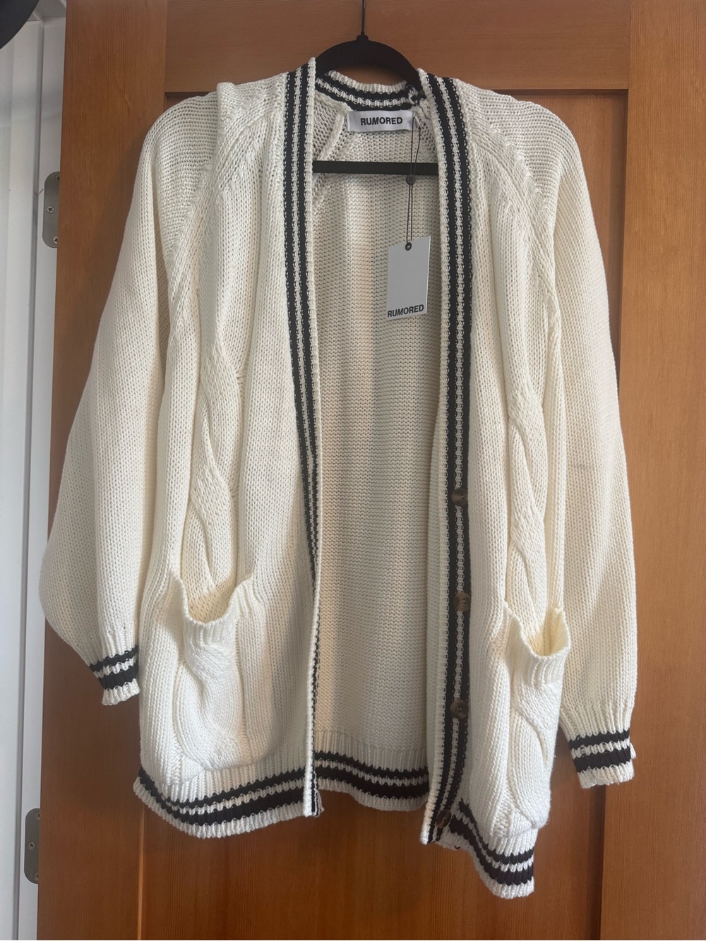 Rumored Oversized Varsity Cardigan - Never worn